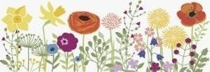 Shirit dekorativ për dritare Heyda Flowers Meadow, 2m, 76mm, shumëngjyrësh