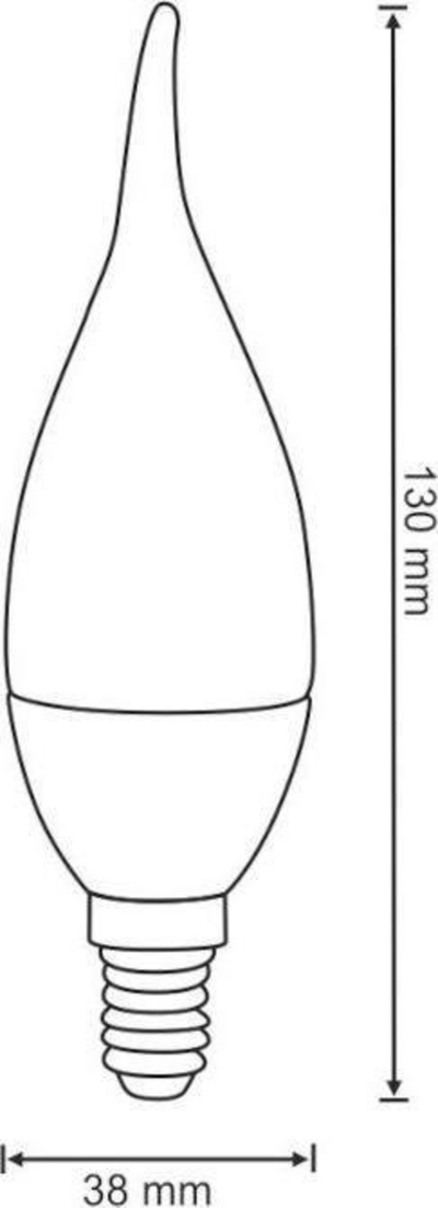 Llambë Polux Flame C37 LED E14, 7W