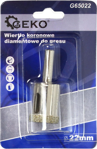 Спирален дијамантски сврдло GEKO, 22 mm, за камен и плочки