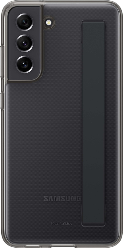 Mbulesë Samsung Slim Strap Cover për Galaxy S21 FE, material Alcantara, gri e errët