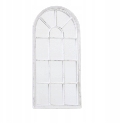 Pasqyrë muri dekorative Boltze Nuria, 70x35 cm, me kornizë plastike, e bardhë