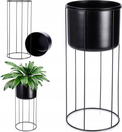 Mbajtëse vazo Home Styling Collection metal, 20.5x45.5 cm, e zezë