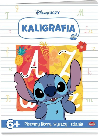 Libër mësimor Disney Learns Stitch Calligraphy, për shkrim dore, për fëmijë, shumëngjyrësh