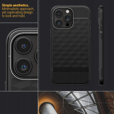 Mbulesë telefoni Spigen Caseology Parallax MagSafe, për iPhone 15 Pro, mat, e zezë