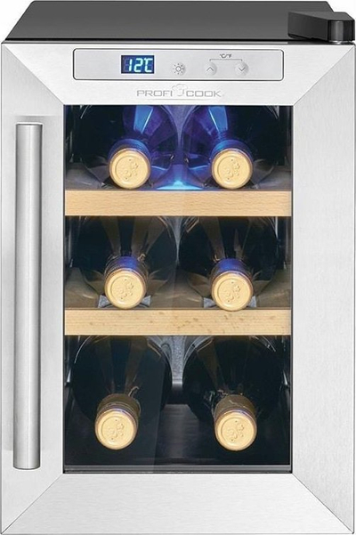 Frigorifer i vogël Profi Cook PC-WK 1231, 17L, derë xhami, inox i zi