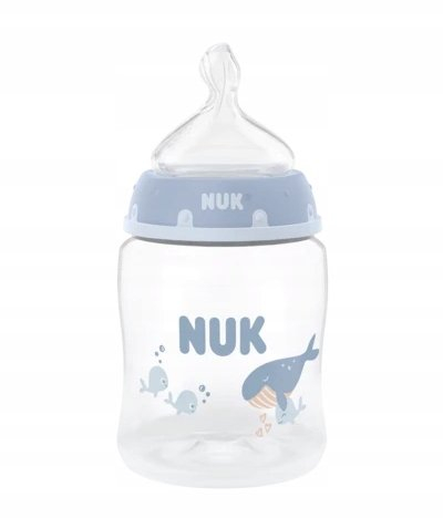 Biberon NUK First Choice Whale, 150ml, kontroll temperature, i kaltër