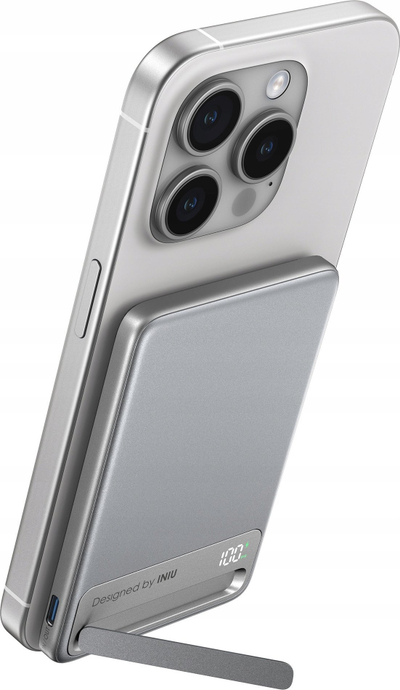 Power bank magnetik INIU MagPro Slim 5K, 5000mAh, Qi2 15W, i bardhë