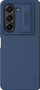 Kuti telefoni Nillkin Silky për Samsung Galaxy Z Fold 5, silikon me prekje të butë, kapak kamere rrëshqitës, blu