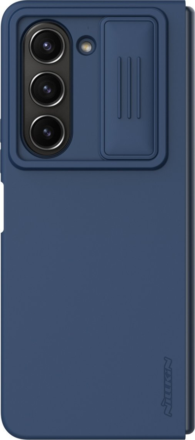 Kuti telefoni Nillkin Silky për Samsung Galaxy Z Fold 5, silikon me prekje të butë, kapak kamere rrëshqitës, blu