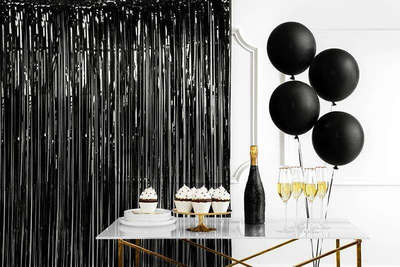 Perde festive PartyDeco, 90x250cm, e zezë