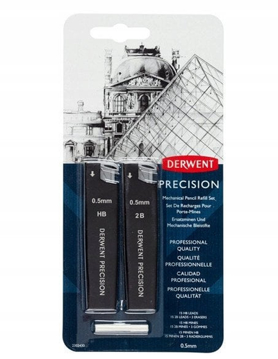 Mina për laps mekanik Derwent Precision, 0.5mm, HB dhe 2B