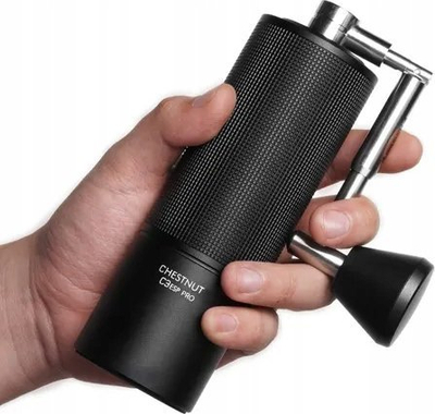 Mulli manual për kafe Timemore C3 ESP Pro, burr çeliku, për espresso dhe filter, i zi