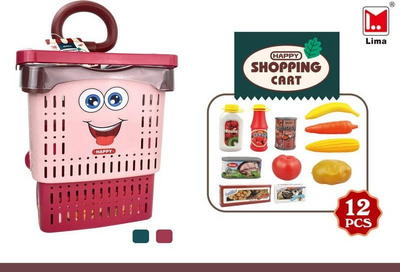 Set lodrash Ramiz Shopping Trolley, me aksesorë, për fëmijë 3 deri 6 vjeç, i kuq