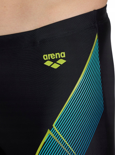 Pantallona noti Arena Crystal Swim Jammer për burra, MaxFit Eco, të zinj