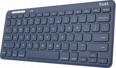 Tastierë Trust Lyra Compact, pa tela, USB 2.4 GHz dhe Bluetooth 5.0, QWERTY US, blu