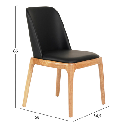 Karrige ngrënieje Furlan 54,5x58x86Hcm (HM9944.01), zezë
