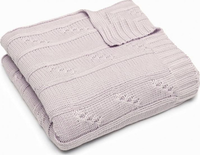 Ќебе од бамбус Pulp Bamboo Blanket, со сребрени јони, плетен дизајн, розова