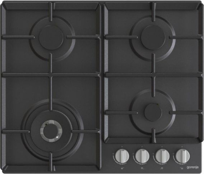 Вградна гасна плоча Gorenje GW641EXB, 4 горилници, вок, црна