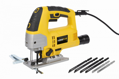Вертикална електрична пила POWERPLUS Jigsaw, 810W, ласер, жолта