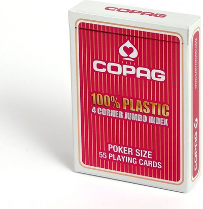 Letra loje Copag Poker Size me shifra të mëdhaja (Jumbo Index), plastike, shpinë e kuqe