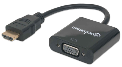 Përshtatës AV Manhattan HDMI-D-Sub (VGA) (151467), i zi