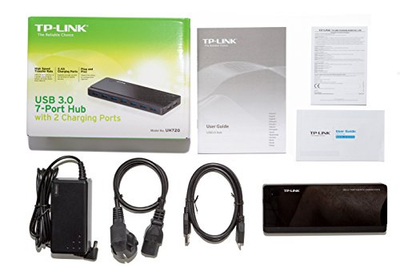 Hub USB TP-Link UH720, 7 porta USB 3.0, 2 porta karikimi, i zi
