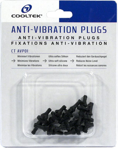 Кунки против вибрации за вентилатори Ultron Anti Vibration Plugs, сет 8 парчиња, за 2 вентилатори, црни