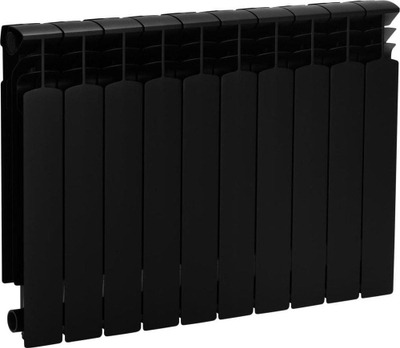 Radiator alumini KFA G500F, 10 elemente, montim në mur, i zi
