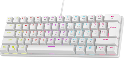 Механичка гејминг тастатура Rampage Plower K60, 60%, LED, бела