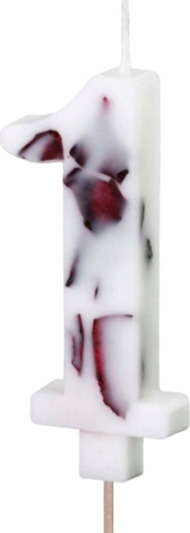 Kandël me numër me lule Candle Number Flower, 8 cm, e bardhë