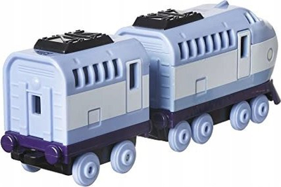 Tren lodër metal Fisher Price Thomas &amp; Friends Kenji, me shtytje, me vagon, blu gri