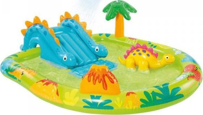 Pishinë lojërash Intex 57166NP Playcenter Dinosaurs, me rrëshqitëse, për fëmijë, shumëngjyrëshe