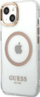 Mbështjellës telefoni Guess MagSafe për iPhone 13, transparent, me detaje ari