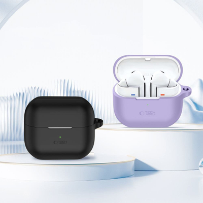 Mbulesë silikoni Tech-Protect me karabinë për Samsung Galaxy Buds 3 3 FE 3 Pro, Lavender