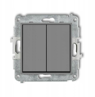 Buton i dyfishtë momental Karlik Icon 27IWP-44.2, 10A, me vida, gri mat