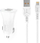 Karikues makine Denmen DZ06L, 3.1A 15W, 2x USB me kabllo Lightning, i bardhë