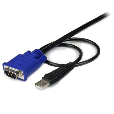 Kabllo Startech KVM 2-në-1, USB dhe VGA, 4.57m, e kaltër