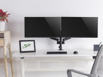 Mbajtës për monitor Equip Tischhalterung, 2 monitora, 17"-32", i zi