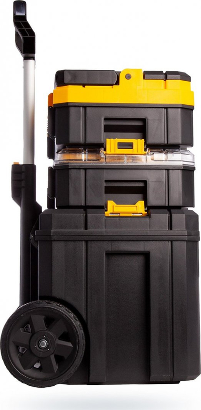 Set kuti mjetesh DeWalt TSTAK V2, 3 pjesë, IP54, i verdhë