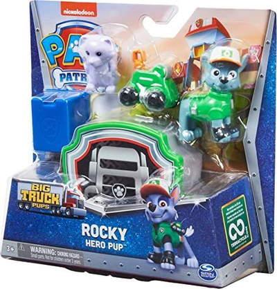 Figurë loje PAW Patrol Rocky Hero Pup Big Truck Pups, 6.5cm, me aksesorë, me shumë ngjyra