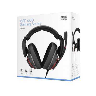 Kufje Epos GSP 600, 3.5mm, Over-Ear, të zeza/të kuqe