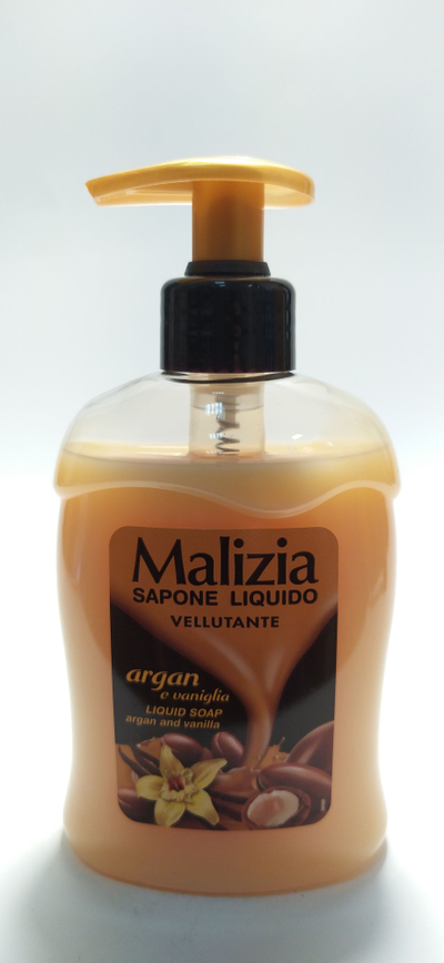 Sapun i lëngshëm Malizia Argan &amp; Vanilla, 300 ml, me pompë