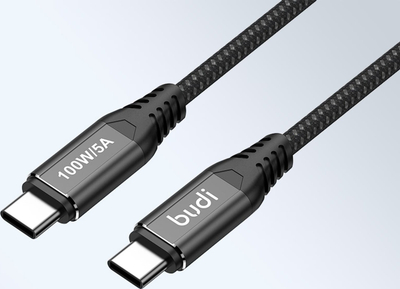 Kabllo USB C në USB C Budi, 100W, 3m, e zezë