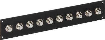 Panel shpërndarës DELTA G-10F/R, 10 porta F, për kabinet RACK, i zi