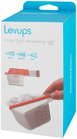 Set gotash matëse Dreamfarm Levups me nivelues brenda, transparente me të kuqe