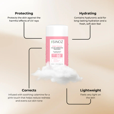 Krem kundër diellit Sinoz Pink Touch Color Correcting Treatment SPF 50+, 50ml