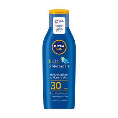 Losion mbrojtës ndaj diellit Nivea Sun Kids Protect & Care, 30 SPF, 200 ml
