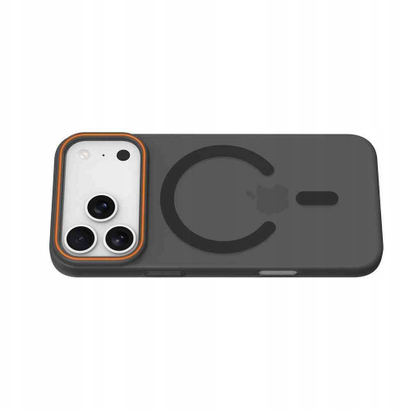 Kllëf telefoni GO ORANGE MagSafe për iPhone 17 Pro Max, i zi