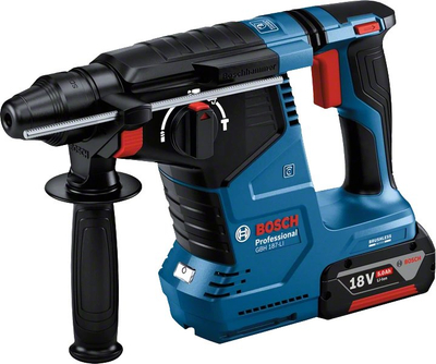 Çekiç rrotullues Bosch GBH 187-LI, 18V, pa furça, blu