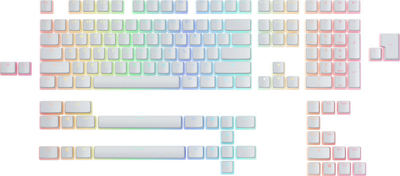 Set keycaps Glorious Aura V2 PBT ANSI US, 145 taste, i bardhë